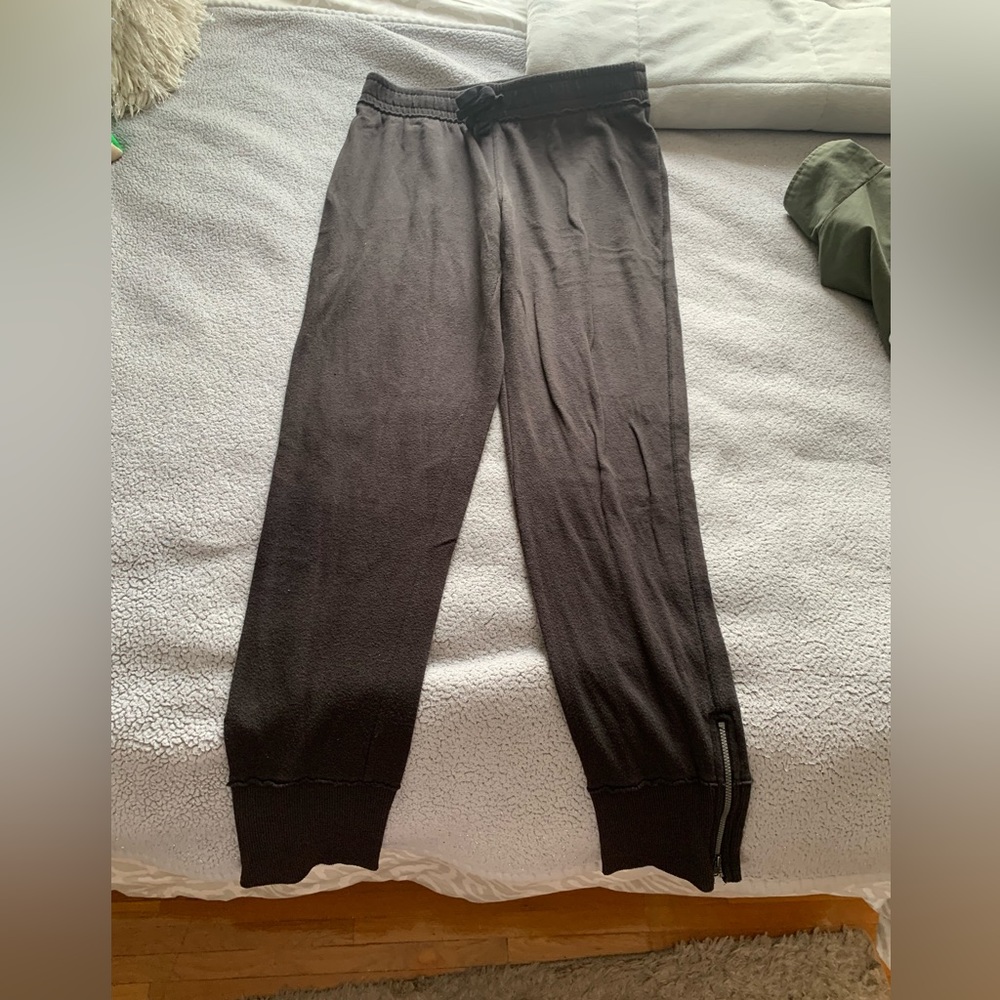 Jogger sweatpants with zippers on the bottom